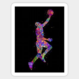 Basketball player jump watercolor Sticker